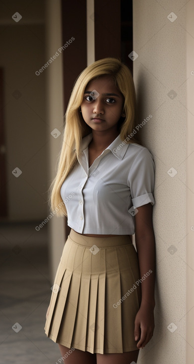 Sri lankan teenager girl with  blonde hair