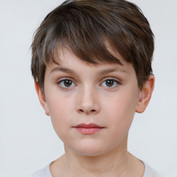 Neutral white child male with short  brown hair and brown eyes