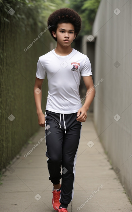 Filipino teenager boy with  blonde hair