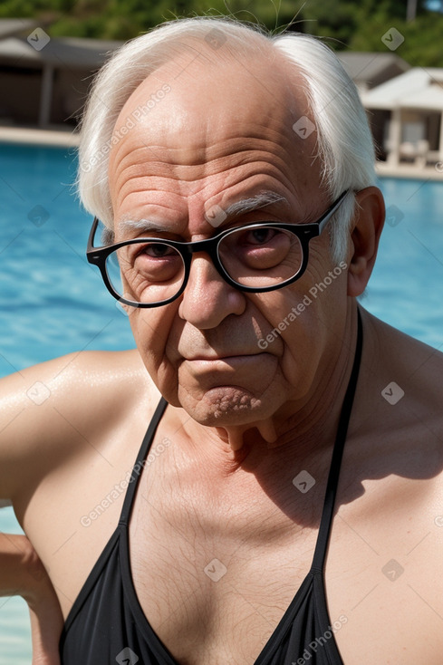 American elderly male with  black hair