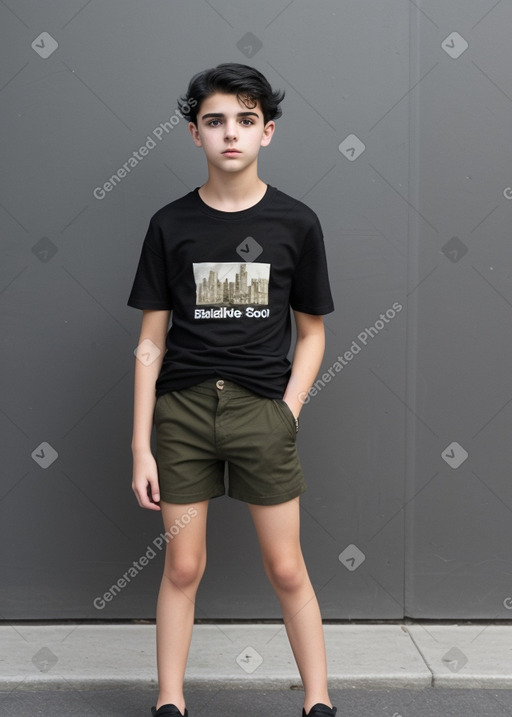 Teenager boy with  black hair