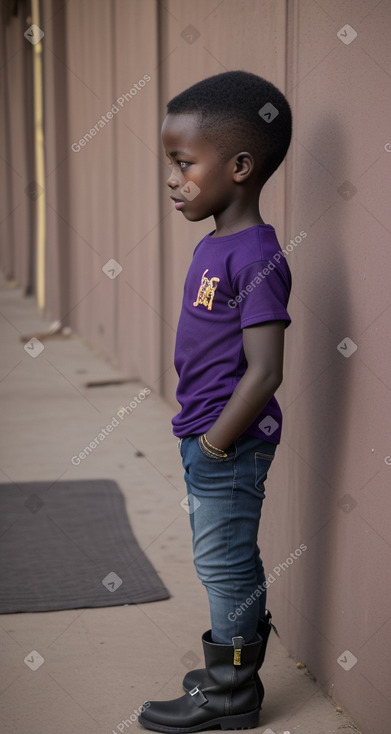 Zambian child boy with  black hair