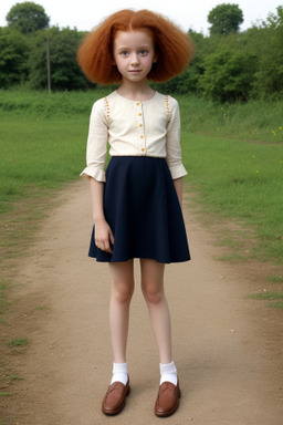 Romanian child girl with  ginger hair