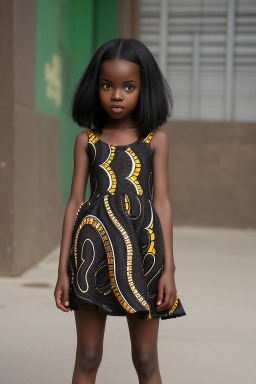 African child female with  black hair