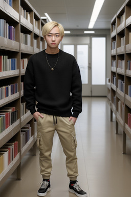 Korean young adult male with  blonde hair