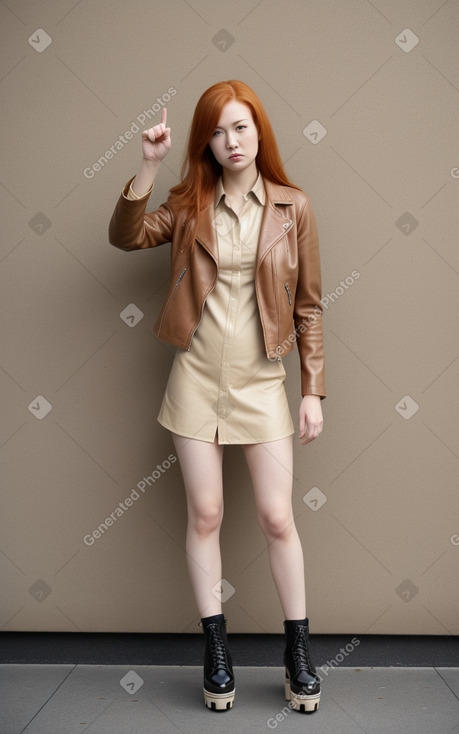 Japanese adult female with  ginger hair