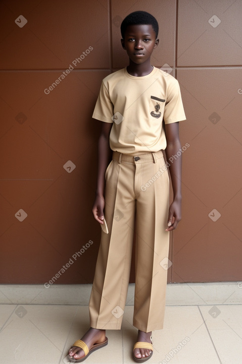 Ugandan teenager boy with  brown hair