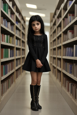 Iranian child female with  black hair