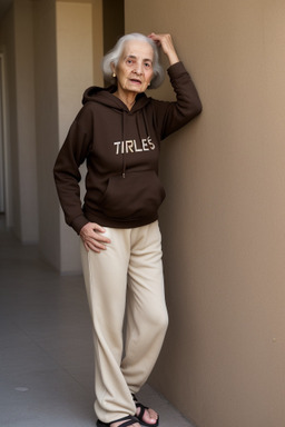 Israeli elderly female with  brown hair