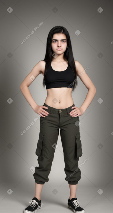 Syrian teenager female with  black hair