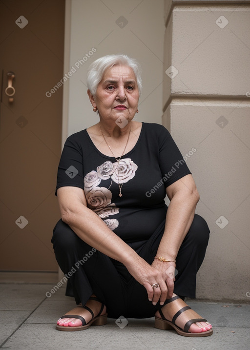 Romanian elderly female with  black hair