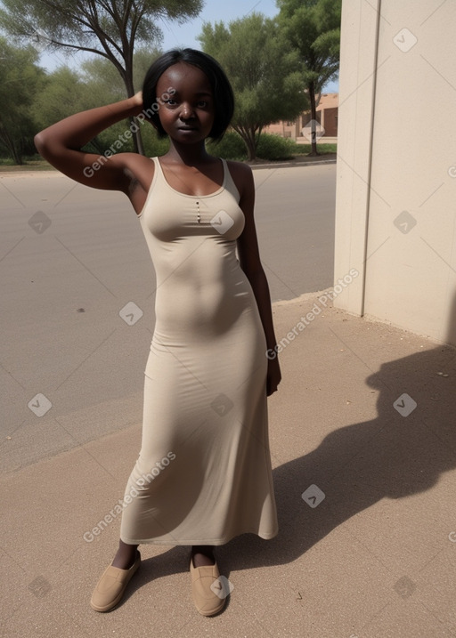 Sudanese teenager girl with  gray hair