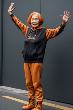 Singaporean elderly female with  ginger hair