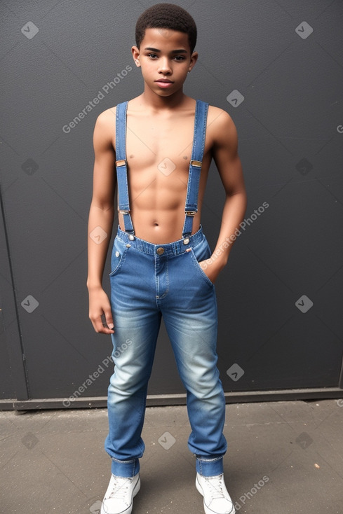 Dominican teenager boy with  brown hair