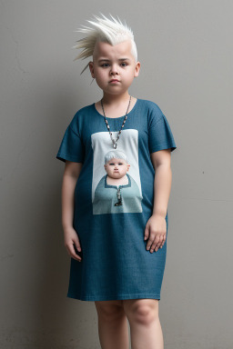 Costa rican child girl with  white hair