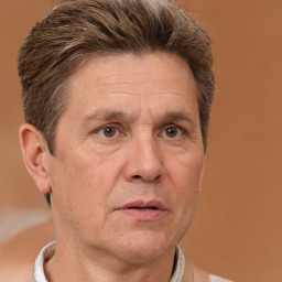 Neutral white adult male with short  brown hair and brown eyes