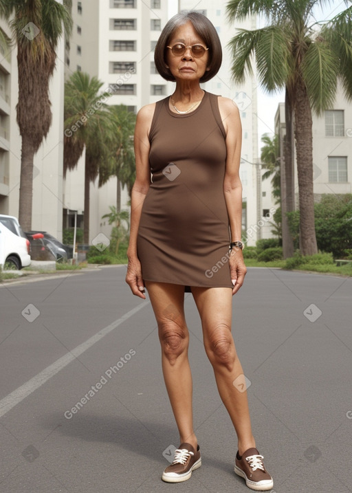 Elderly female with  brown hair