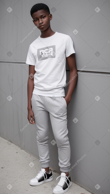 Teenager boy with  white hair