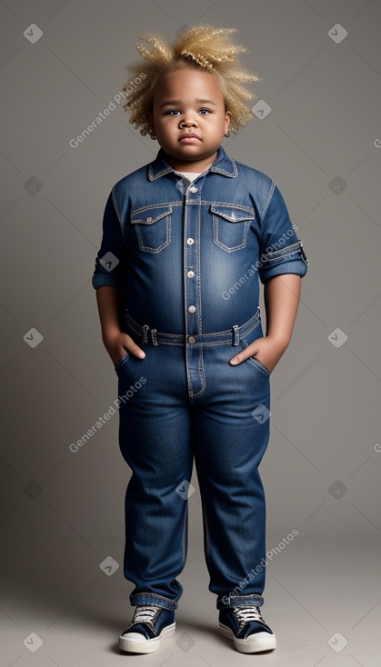 African american child boy with  blonde hair