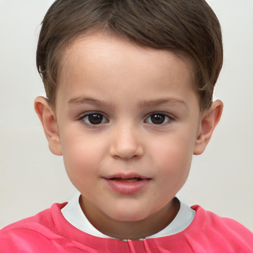 Neutral white child male with short  brown hair and brown eyes