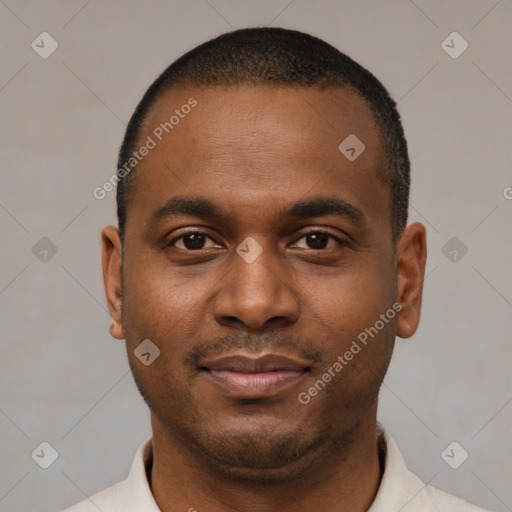 Neutral latino young-adult male with short  brown hair and brown eyes