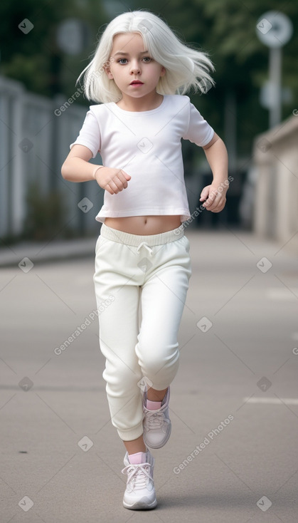 Italian child female with  white hair