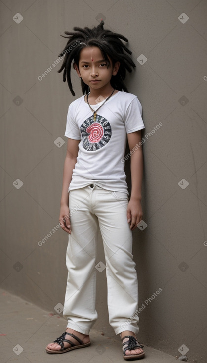 Nepalese child boy with  white hair