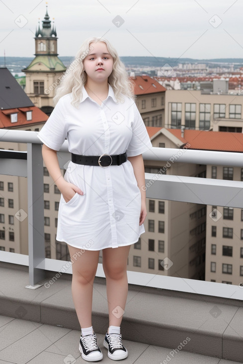 Czech teenager girl with  white hair