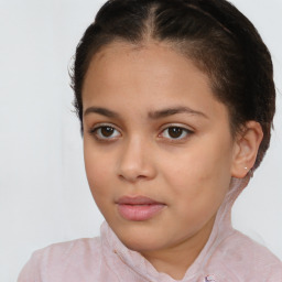 Neutral white young-adult female with short  brown hair and brown eyes