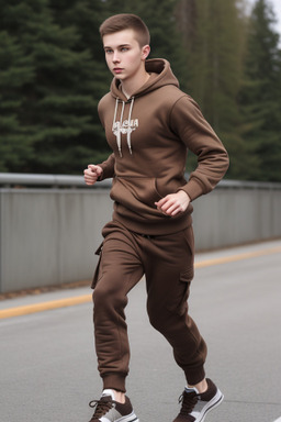 Russian young adult male with  brown hair