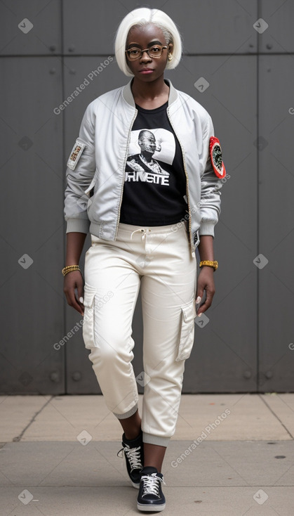 Ghanaian adult female with  white hair