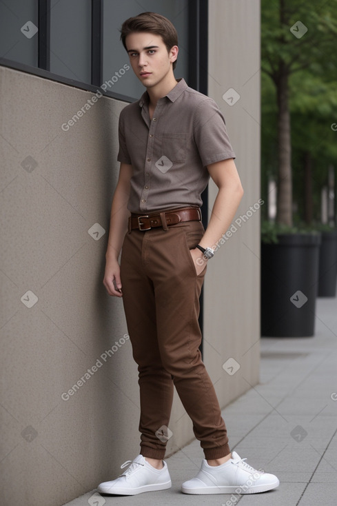 French young adult male with  brown hair