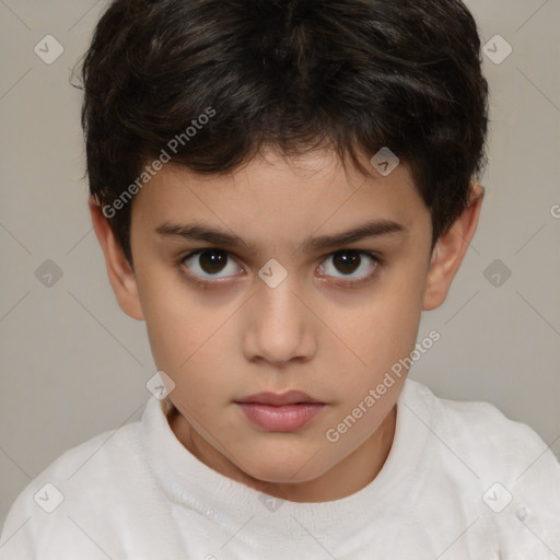 Neutral white child female with short  brown hair and brown eyes