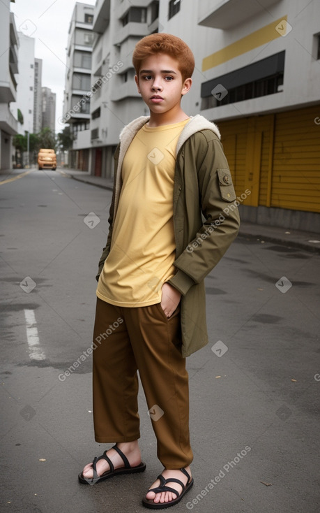 Venezuelan teenager boy with  ginger hair