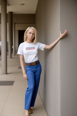 Zimbabwean adult female with  blonde hair