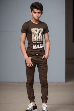 Iraqi teenager boy with  brown hair