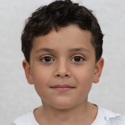 Neutral white child male with short  brown hair and brown eyes