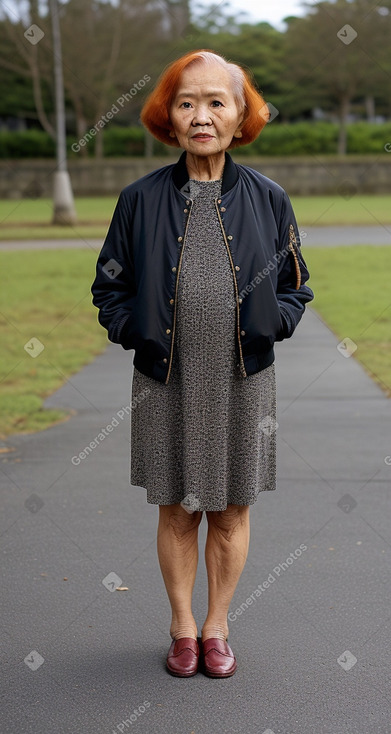 Filipino elderly female with  ginger hair