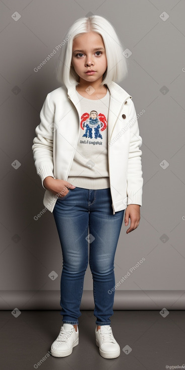 Panamanian child female with  white hair