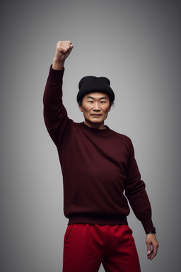 Mongolian 45 years male with  black hair