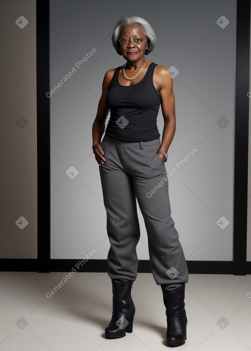 African american elderly female with  gray hair