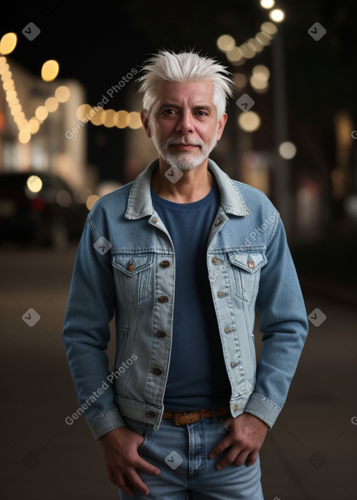 Peruvian 45 years male with  white hair