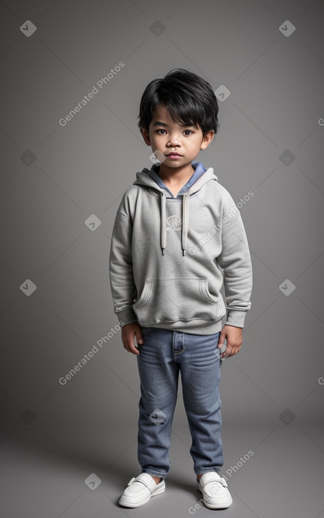 Thai child boy with  gray hair