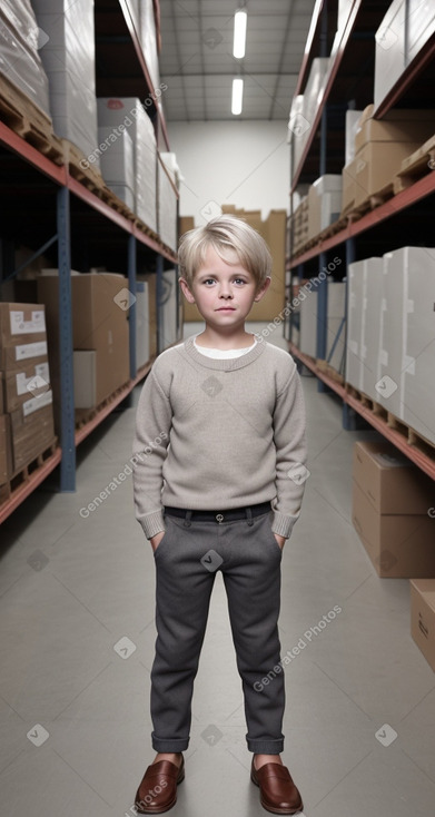 Norwegian child boy with  gray hair