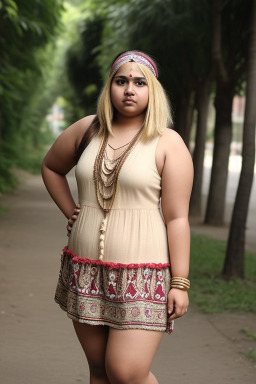 Indian young adult female with  blonde hair