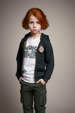 Paraguayan child girl with  ginger hair