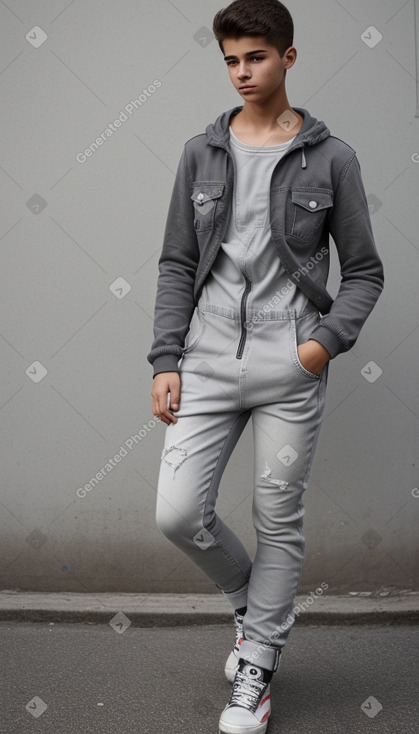 Uruguayan teenager boy with  gray hair