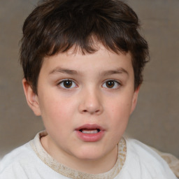 Neutral white child male with short  brown hair and brown eyes