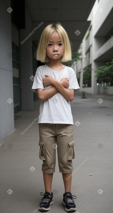 Singaporean child female with  blonde hair