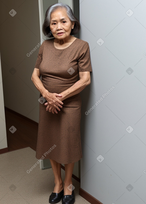 Filipino elderly female with  brown hair